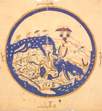 Billede fra https://commons.wikimedia.org/wiki/File:Al-Idrisi%27s_world_map.JPG