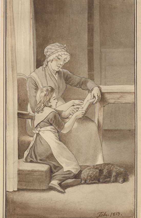 C.W. Eckersberg “En moder lærer sin lille pige at læse
