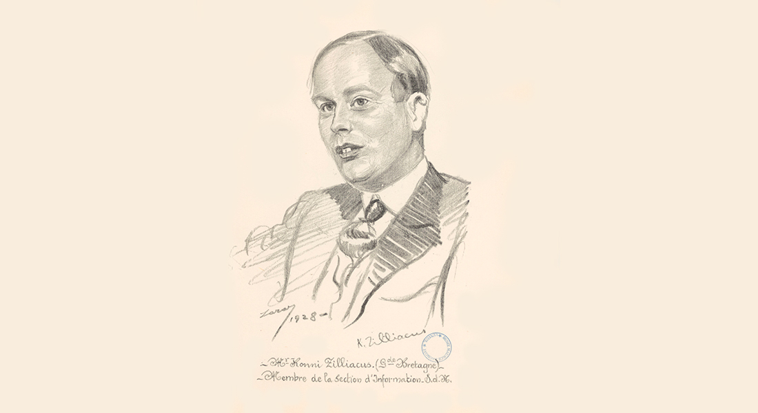 Sketch of Konni Zilliacus, by Oscar Lazar, 1928. Bibiliothèque Nationale de France, Public domain, via Wikimedia Commons Sketch of Konni Zilliacus, by Oscar Lazar, 1928. Bibiliothèque Nationale de France, Public domain, via Wikimedia Commons
