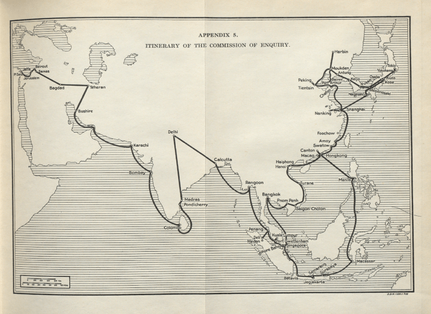 Itinerary of the Travelling Commission, Enquiry into Traffic in Women and Children in the East - Report to Council, Appendix 5. League of Nations Archives, Geneva.